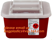 Medische scherpe de doos sharps container van de afvalcontainer voor het ziekenhuisgebruik, de containerphlebotomy van 1QT doorzichtige scherpe containe
