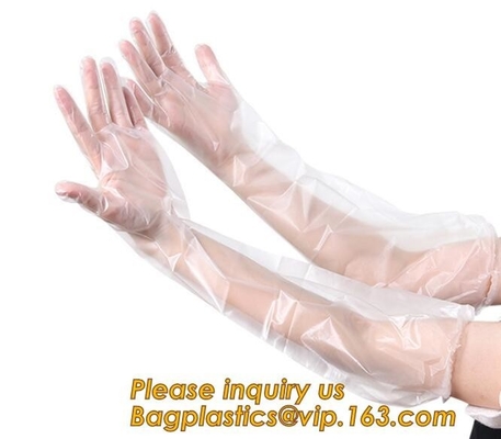 Biologisch afbreekbare Pe Plastic Beschikbare Schone Handschoenen, In het groot sanitaire rekupereerbare pe plastic handhandschoenen voor het schoonmaken BAGEA