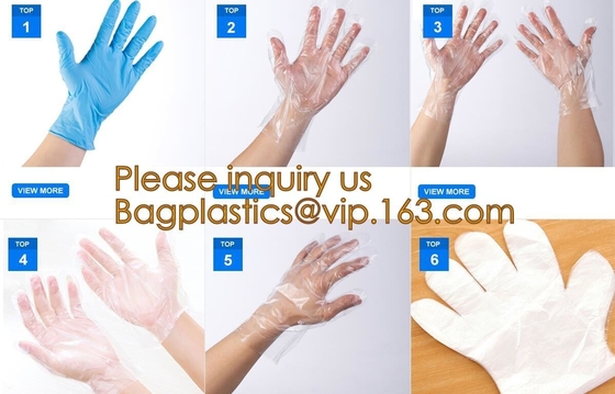 Biologisch afbreekbare Pe Plastic Beschikbare Schone Handschoenen, In het groot sanitaire rekupereerbare pe plastic handhandschoenen voor het schoonmaken BAGEA