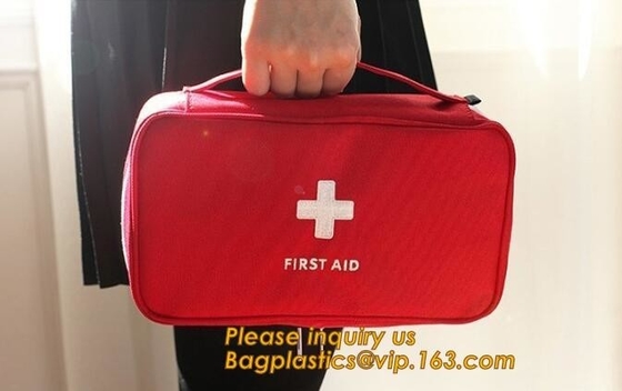 van de de veiligheidsnoodsituatie van de aardbevingsoverlevingsuitrusting de persoonlijke openluchtzak van de de autoeerste hulp, Plastic Hard Rood Geval 211 van de Eerste hulprugzak