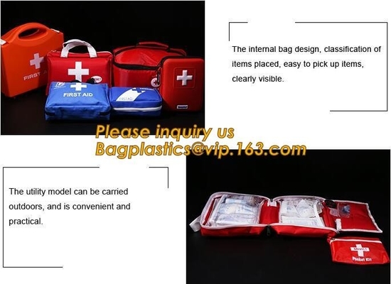 van de de veiligheidsnoodsituatie van de aardbevingsoverlevingsuitrusting de persoonlijke openluchtzak van de de autoeerste hulp, Plastic Hard Rood Geval 211 van de Eerste hulprugzak