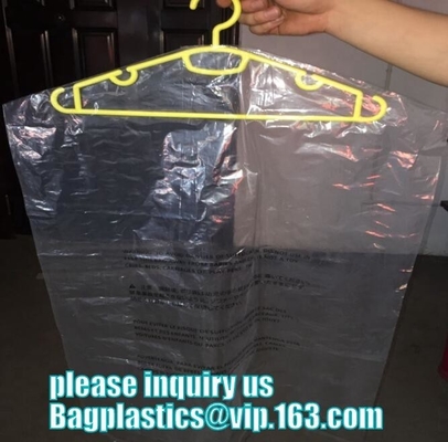 Kleding die 60cm breedte de Stofdichte Plastic Zak van de Chemisch reinigenwasserij, Douane Poly Chemisch reinigenzakken voor Kledingstukplastiek inpakken