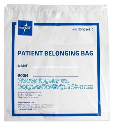 Biologisch afbreekbaar Milieuvriendelijk katoen die poly verpakte die zak voor wasserij drawstring in hotel, Reis Dragende drawstring zakken wordt gebruikt