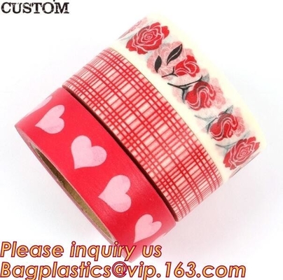 De BAND van de de DAGreeks WASHI van GELUKKIG VALENTINE, van de de Bloemwalvis van Dia3.7cm Dierlijke van de de Bandagenda van Washi van het de Fotoalbum Decoratieve de Banddiy Pa