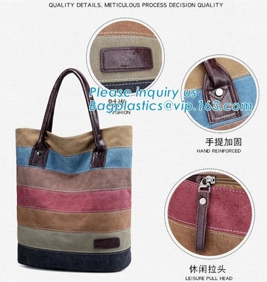 De nieuwe Zakken van Logo Canvas Bag Shopping Tote van de Aankomstdouane voor Meisjes, douane drukten van het katoenen van 12 oz de Vouwbare totalisator s canvasstrand