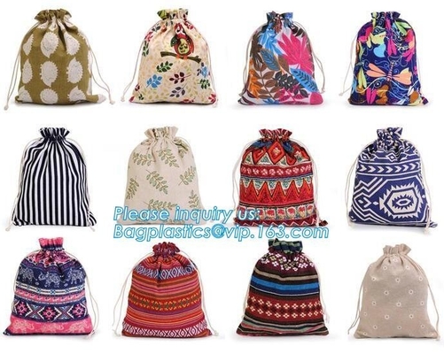 De promotie goedkope in het groot Douane organische katoenen canvas drawstring zak, wereldkaart drukte kleine katoenen drawstring zak