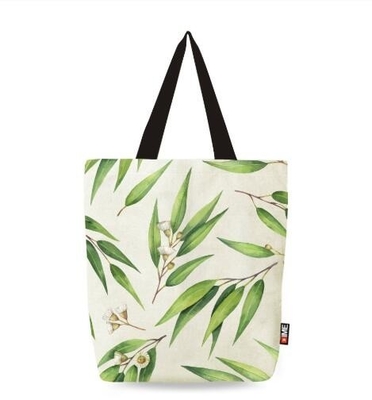 Het Handvatzak van Art Summer Cotton Canvas Beach van het bevorderingsbeeldverhaal, Katoenen Canvas Tote Shoulder Leather Handle Bags met Douane