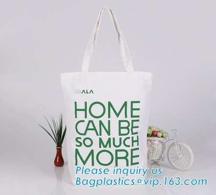 Eerlijk van de katoenen van het handelscalico de zak lang handvat canvastotalisator, katoenen Canvas Tote Bag met extra zak 2 buiten voor daggebruik