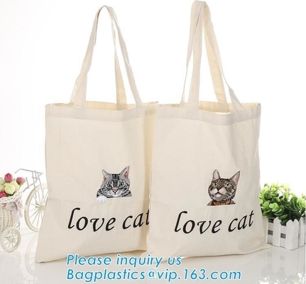 Eerlijk van de katoenen van het handelscalico de zak lang handvat canvastotalisator, katoenen Canvas Tote Bag met extra zak 2 buiten voor daggebruik