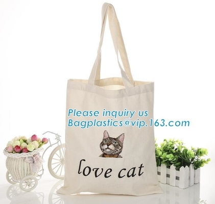 Eerlijk van de katoenen van het handelscalico de zak lang handvat canvastotalisator, katoenen Canvas Tote Bag met extra zak 2 buiten voor daggebruik
