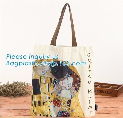 De Kabelhandvat Tote Shopping Bag van de damefashion cotton canvas Zak voor Meisjes, gedrukte van de katoenen van het kabelhandvat de zakbageas canvastotalisator