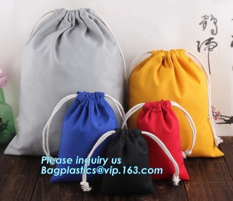 De aangepaste super witte de Mousselinezak van de Groottedouane personaliseert katoenen van de EMBLEEMdouane drawstring zak, trekt het Duurzame katoenen canvas