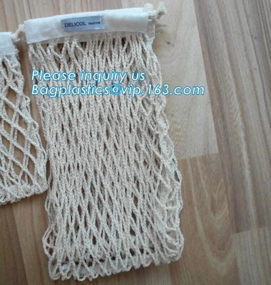 reiskatoen Opnieuw te gebruiken Netto Winkelend Tote String Bag Organizer, Stevig Mesh Produce Bag, Wasbaar Mesh Storage Fruit Veget