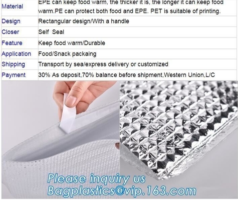 De opnieuw te gebruiken van de de thermische isolatie materiële koelere zak van de aluminiumfolie van de foPromotional420d Polyester van de de Isolatiepicknick Koelere Zak