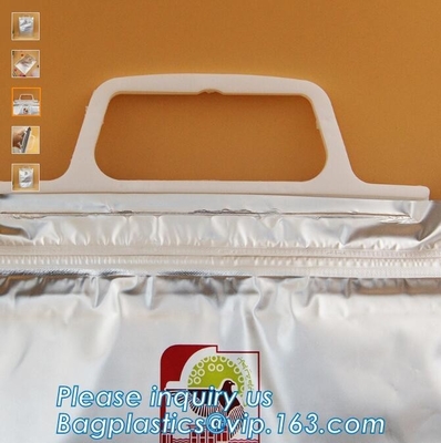 De opnieuw te gebruiken de thermische isolatie materiële koelere zak van de aluminiumfolie voor picknick met magische bandsluiting, folie isoleerde thermisch