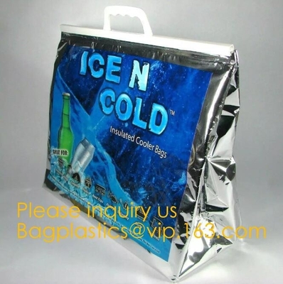 Van de de leveranciersdouane van China de het Aluminiumfolie isoleerde thermische grote het ijszak van de lunch koelere zak voor bevroren voedsel en lunchbagease