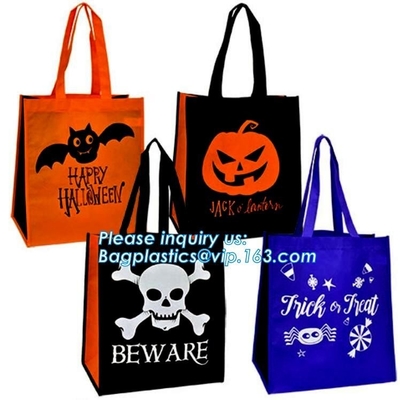 Halloween Al Hallow Goedkope promotie kleurrijke ultrasone 90g niet geweven zak/de totalisatorzak van het eco vriendschappelijke document, bagease