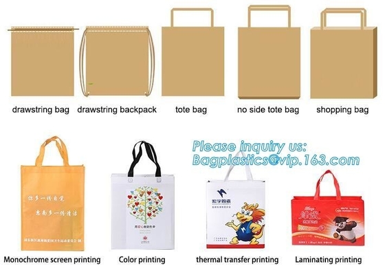 drawstring zak, rugzak, totalisatorzak, het winkelen zak, zwart-wit het schermdruk, kleurendruk, thermische overdracht, laminat