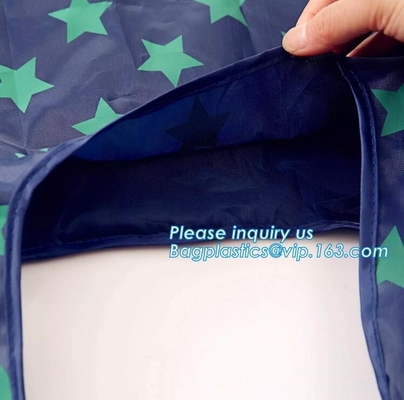 opnieuw te gebruiken polyester vouwbare het winkelen van het ecofruit van het zakpatroon van de de vormritssluiting vouwbare de totalisatorzak, de polyester van de productiepolyester