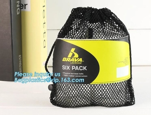 Mesh Gym Drawstring Bag Backpack voor Basketbal en Voetbal, Bevordering kleine het drawstring packa van de rugzakbagease van de netwerkzak