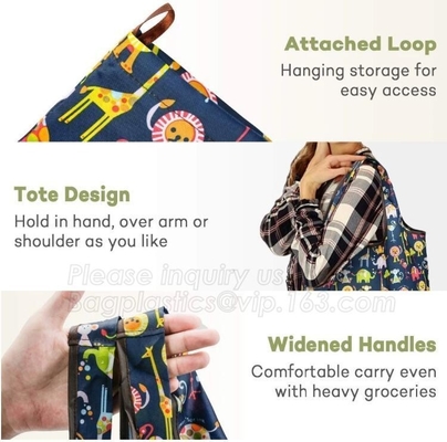 De kruidenierswinkel van ECO de Vriendschappelijke nylon het winkelen zak, de vorm van de totalisatorzak met elegant patroon, vouwen omhoog voor gemakkelijke opslag, verwijdde handvatten, boot