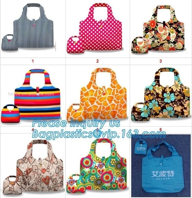 Nylon die zak vouwbare polyester het winkelen zak, Modieus 420D-bageasepak vouwen van Douanelogo polyester drawstring bag