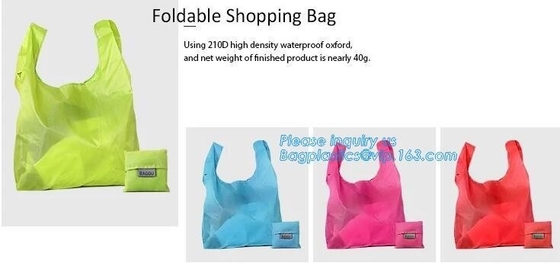 Nylon die zak vouwbare polyester het winkelen zak, Modieus 420D-bageasepak vouwen van Douanelogo polyester drawstring bag