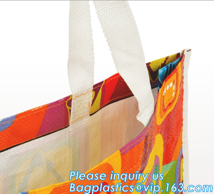 Opnieuw te gebruiken Grote pp Geweven het Winkelen van Eco Kruidenierswinkel Tote Bag met Embleem, Super kwaliteitsgift pp geweven het winkelen zak met ritssluiting
