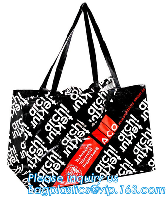 Eco Vriendschappelijk Tote Shopping Carry Fabric pp lamineerde Rekupereerbare Geweven Zak, Douane het Vouwbare Winkelen niet Geweven Kringlooppp