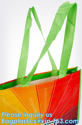 Eco Vriendschappelijk Tote Shopping Carry Fabric pp lamineerde Rekupereerbare Geweven Zak, Douane het Vouwbare Winkelen niet Geweven Kringlooppp