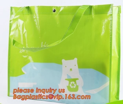 de zak van de polypropyleentotalisator, de Promotiewijn het Winkelen Tote Fabric Polypropylene Laminated pp niet geweven zak van de stoffenmake-up, oem
