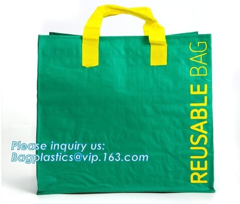 De douane Logo Printed Eco Friendly Tote Winkelend Carry Fabric pp lamineerde Rekupereerbare niet Geweven Zak, supermarktkruidenierswinkel aangaande
