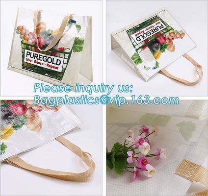 De Fabrikant Wholesale Price Custom Gedrukte Eco Vriendschappelijk Kringloop Opnieuw te gebruiken pp Gelamineerd pac Geweven Tote Shopping Bag van China