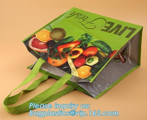 110gsm-160gsm pp geweven stof gelamineerde druk, mateiral lichaam, pp-singelbandhandvat met normale grootte 50x3cm, stevige kleur