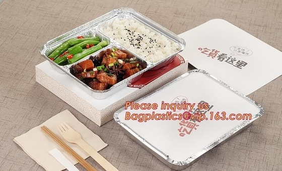 Populair van de het voedselverpakking van de huishoudenkeuken de aluminiumfoliecontainer/pan/dienblad, de Beschikbare Containers van de Aluminiumfolie voor Voedselpa