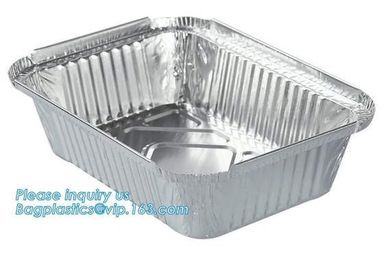 Van het Voedselcontainers van de aluminiumfolie de Rechthoekaluminium Tray Black en Gouden Foliecontainer, Luchtvaartlijnaluminium Tray Smooth-Wall F
