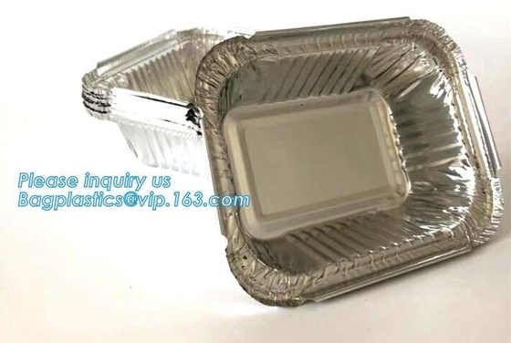 Van het Voedselcontainers van de aluminiumfolie de Rechthoekaluminium Tray Black en Gouden Foliecontainer, Luchtvaartlijnaluminium Tray Smooth-Wall F