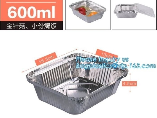 Luchtvaartlijnaluminium Tray Smooth-Wall Foil Food Containers met de Catering van de Dekselsluchtvaartlijn, Caterings beschikbaar meeneem snel voedsel