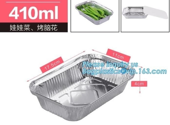 Luchtvaartlijnaluminium Tray Smooth-Wall Foil Food Containers met de Catering van de Dekselsluchtvaartlijn, Caterings beschikbaar meeneem snel voedsel