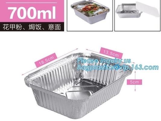 Luchtvaartlijnaluminium Tray Smooth-Wall Foil Food Containers met de Catering van de Dekselsluchtvaartlijn, Caterings beschikbaar meeneem snel voedsel