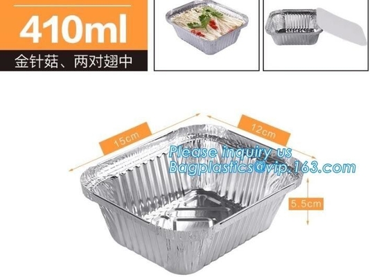 Luchtvaartlijnaluminium Tray Smooth-Wall Foil Food Containers met de Catering van de Dekselsluchtvaartlijn, Caterings beschikbaar meeneem snel voedsel