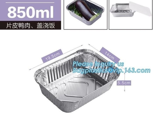 De beschikbare Vierkante Container van Cupcake van de Aluminiumfoliebakkerij/Kom /Cup voor Voedselmicrogolf het Verwarmen, bagese bagplasticspakket