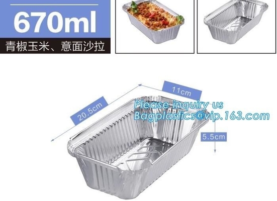 De beschikbare Vierkante Container van Cupcake van de Aluminiumfoliebakkerij/Kom /Cup voor Voedselmicrogolf het Verwarmen, bagese bagplasticspakket