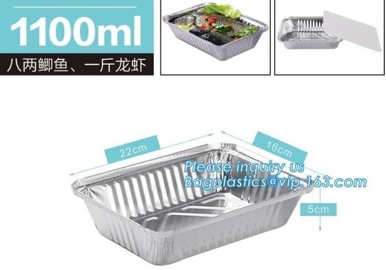De beschikbare Vierkante Container van Cupcake van de Aluminiumfoliebakkerij/Kom /Cup voor Voedselmicrogolf het Verwarmen, bagese bagplasticspakket