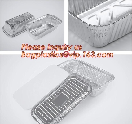 Het meeneemoven veilige snelle voedsel neemt beschikbare aluminiumfoliecontainer, compartiment om mede de aluminiumfolie van het luchtvaartlijnvoedsel