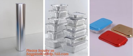 De container van de Alunimiumfolie, de container van de luchtvaartlijnfolie, bakkerij, compartiment, het dienblad van BARBECUEgril, Cakekop, foliebroodje, het SCHERPE DIENBLAD van de BARBECUEgrill,