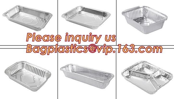 Twee Containers van de Compartimenten Beschikbare Aluminiumfolie voor Meeneemvoedsel Verpakking en snel voedsel, beschikbare aluminiumfolie