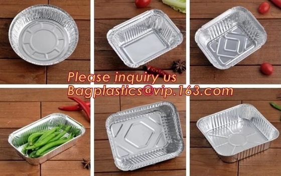 Twee Containers van de Compartimenten Beschikbare Aluminiumfolie voor Meeneemvoedsel Verpakking en snel voedsel, beschikbare aluminiumfolie