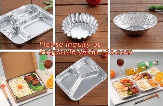 Twee Containers van de Compartimenten Beschikbare Aluminiumfolie voor Meeneemvoedsel Verpakking en snel voedsel, beschikbare aluminiumfolie