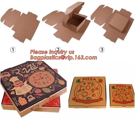 Het karton plooide document het vakje van de pizzalevering, biologisch afbreekbare hoogte - het document van de douanekraftpapier van kwaliteits Chinese voedingsmiddelen pizzapa
